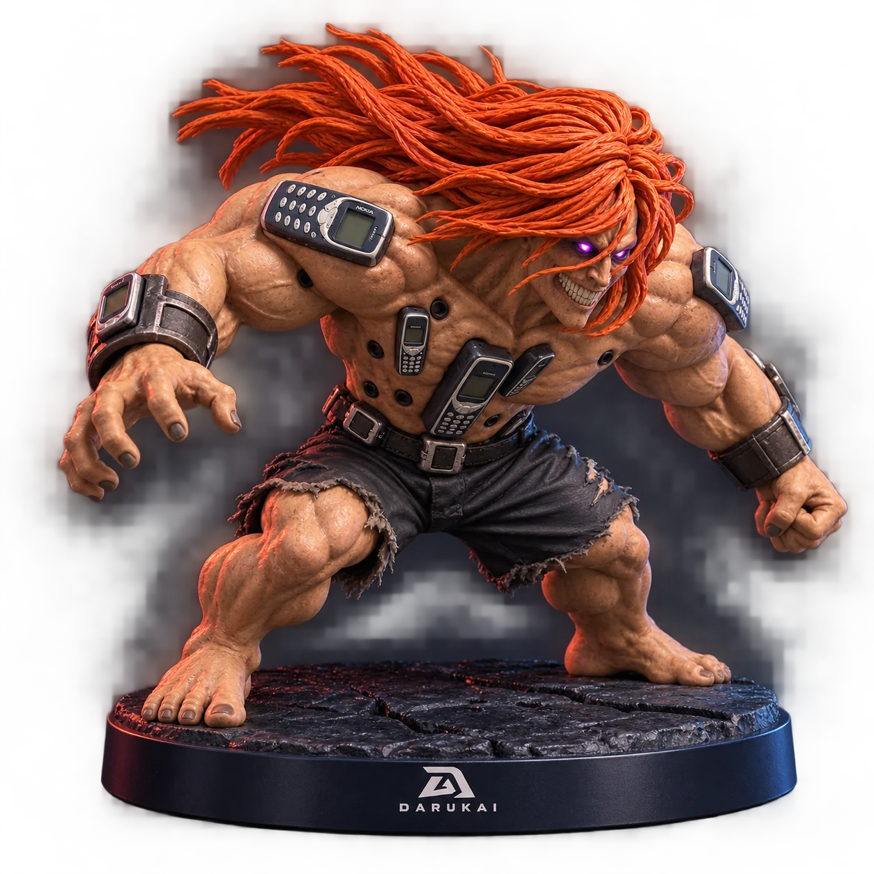 Nokia Titan Mini figurine concept with orange hair and phone armour